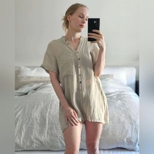 La Bottega di Brunella Sheer Linen Romper Playsuit Jumpsuit Small